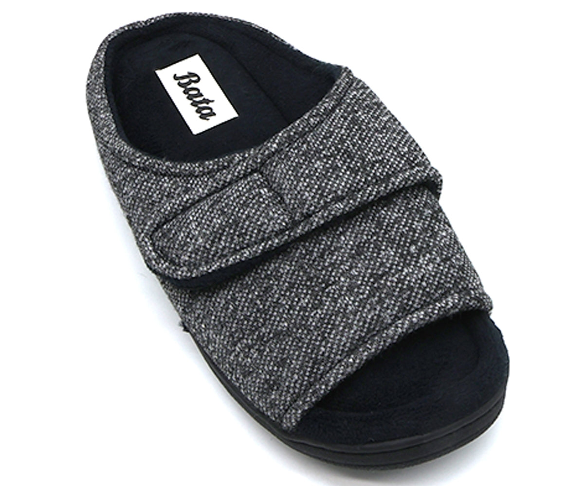 drk grey velcro house slippers