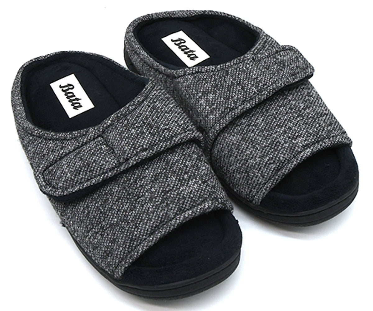 drk grey velcro house slippers