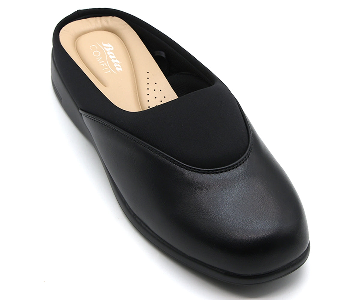 comfit wedge lycra mixed black clog