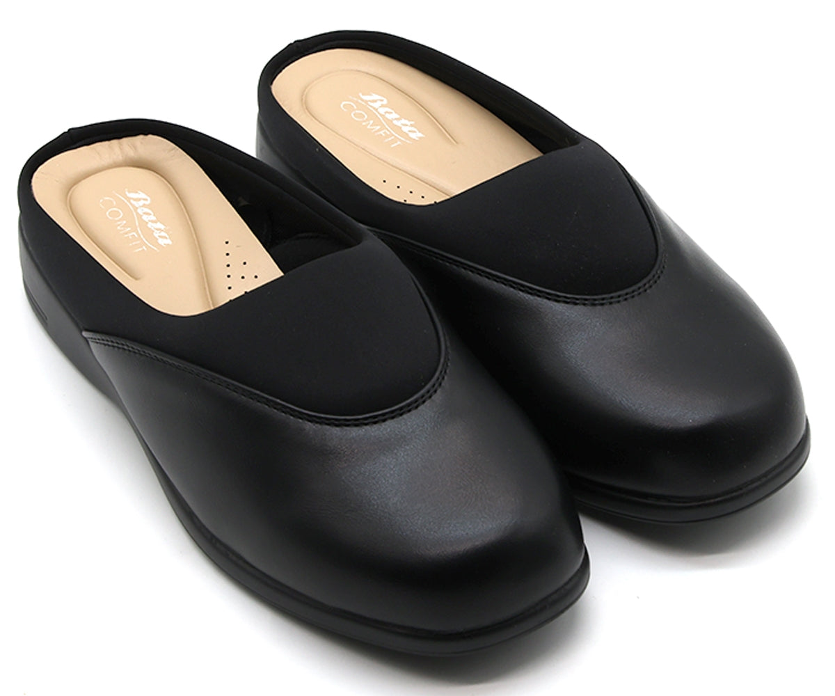 comfit wedge lycra mixed black clog