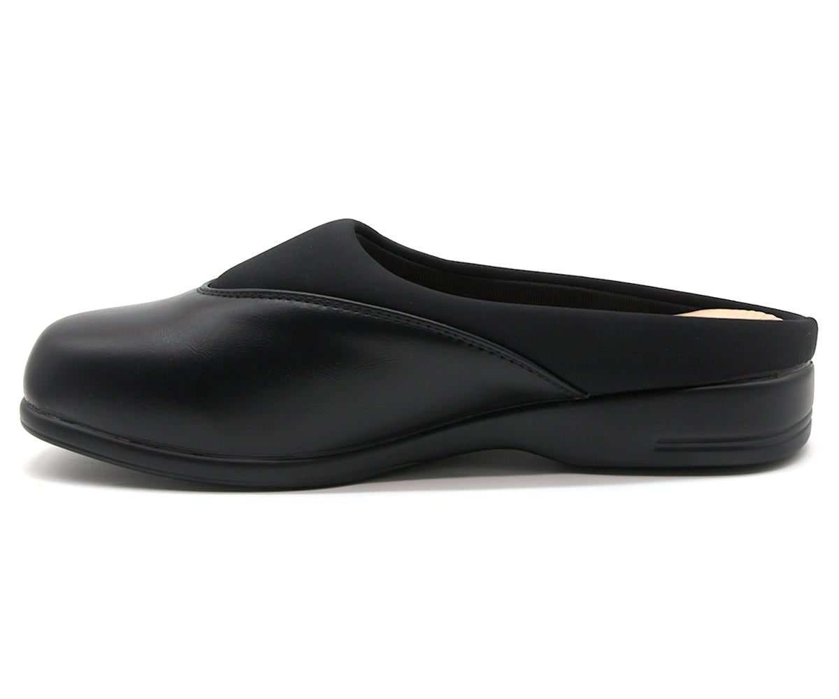 comfit wedge lycra mixed black clog