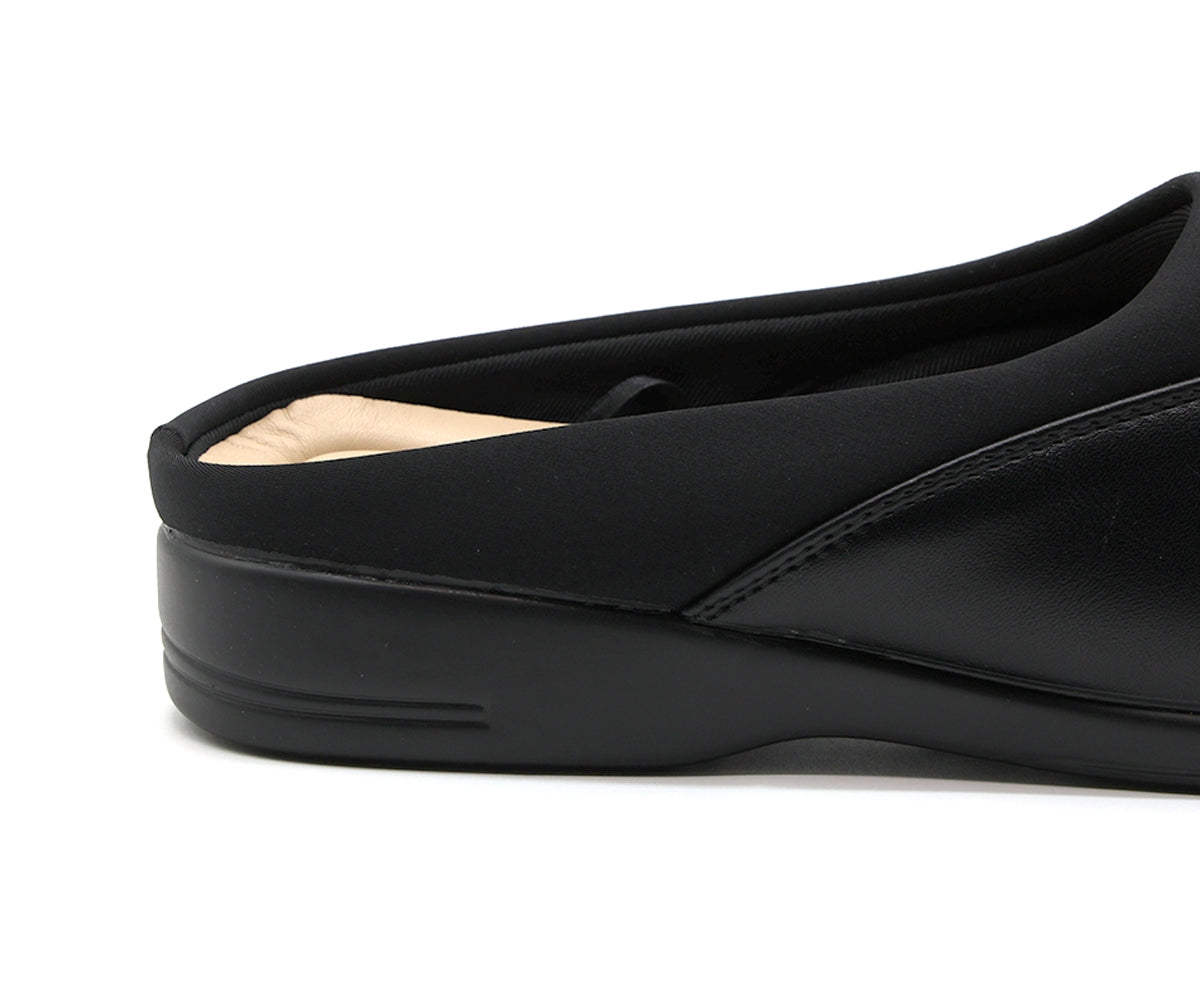 comfit wedge lycra mixed black clog