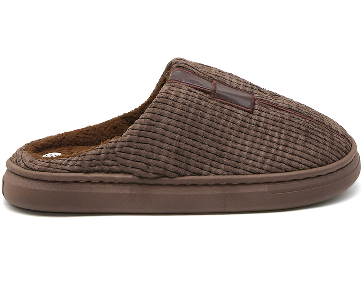 brown striped house slipper