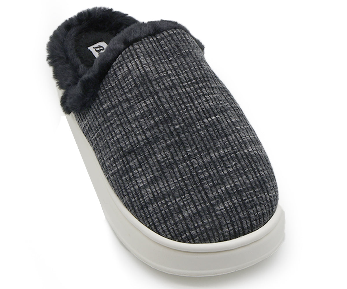 black plaid contrast slipper