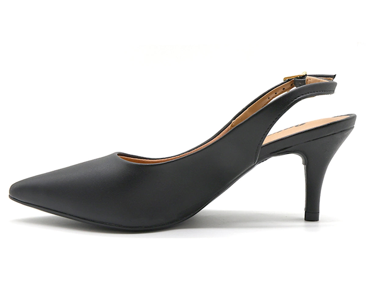 br classic mid-heel black slingback stilletos