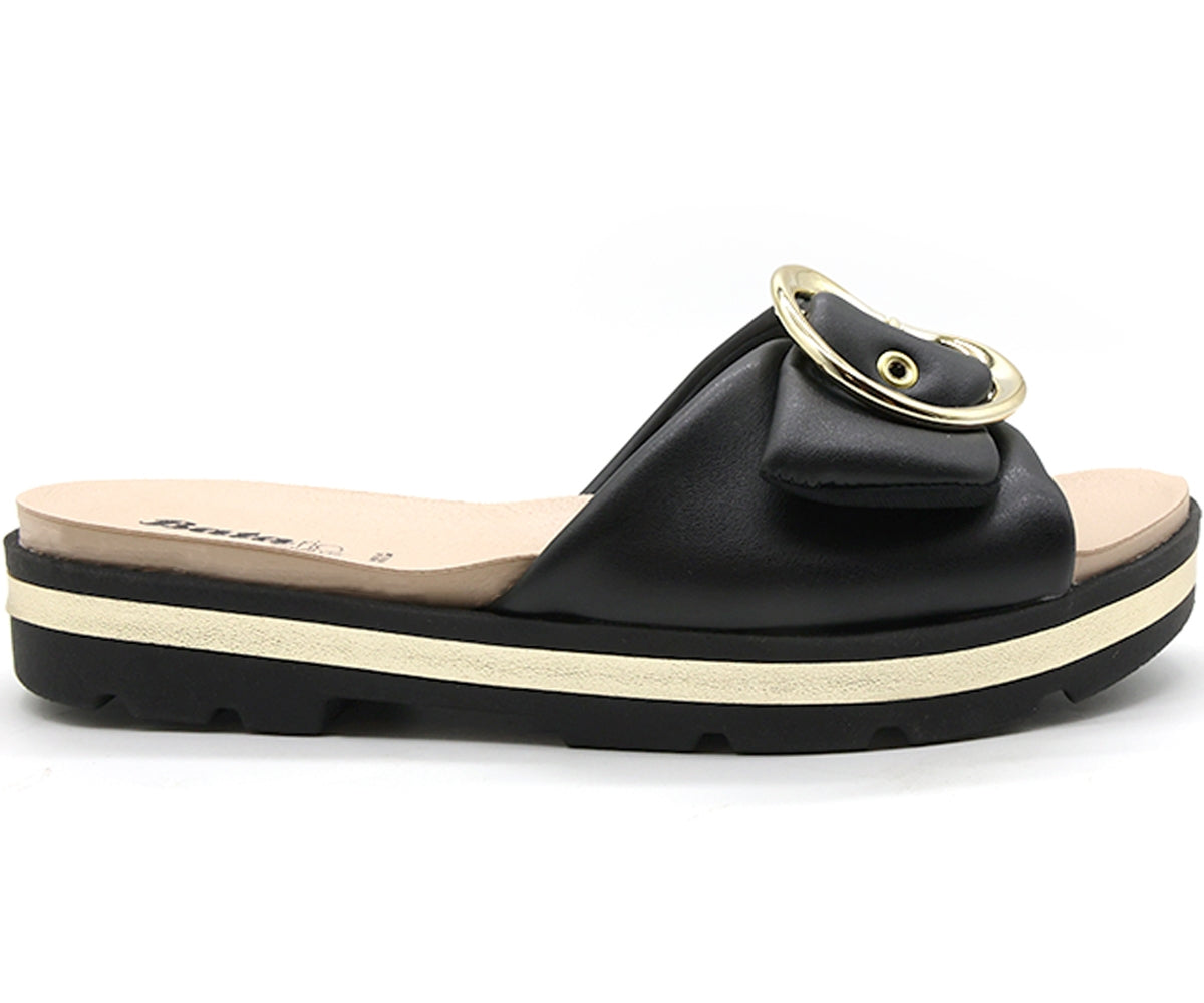dry tech black big buckle slides