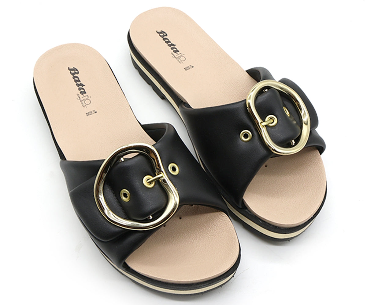 dry tech black big buckle slides