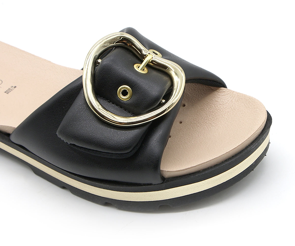 dry tech black big buckle slides