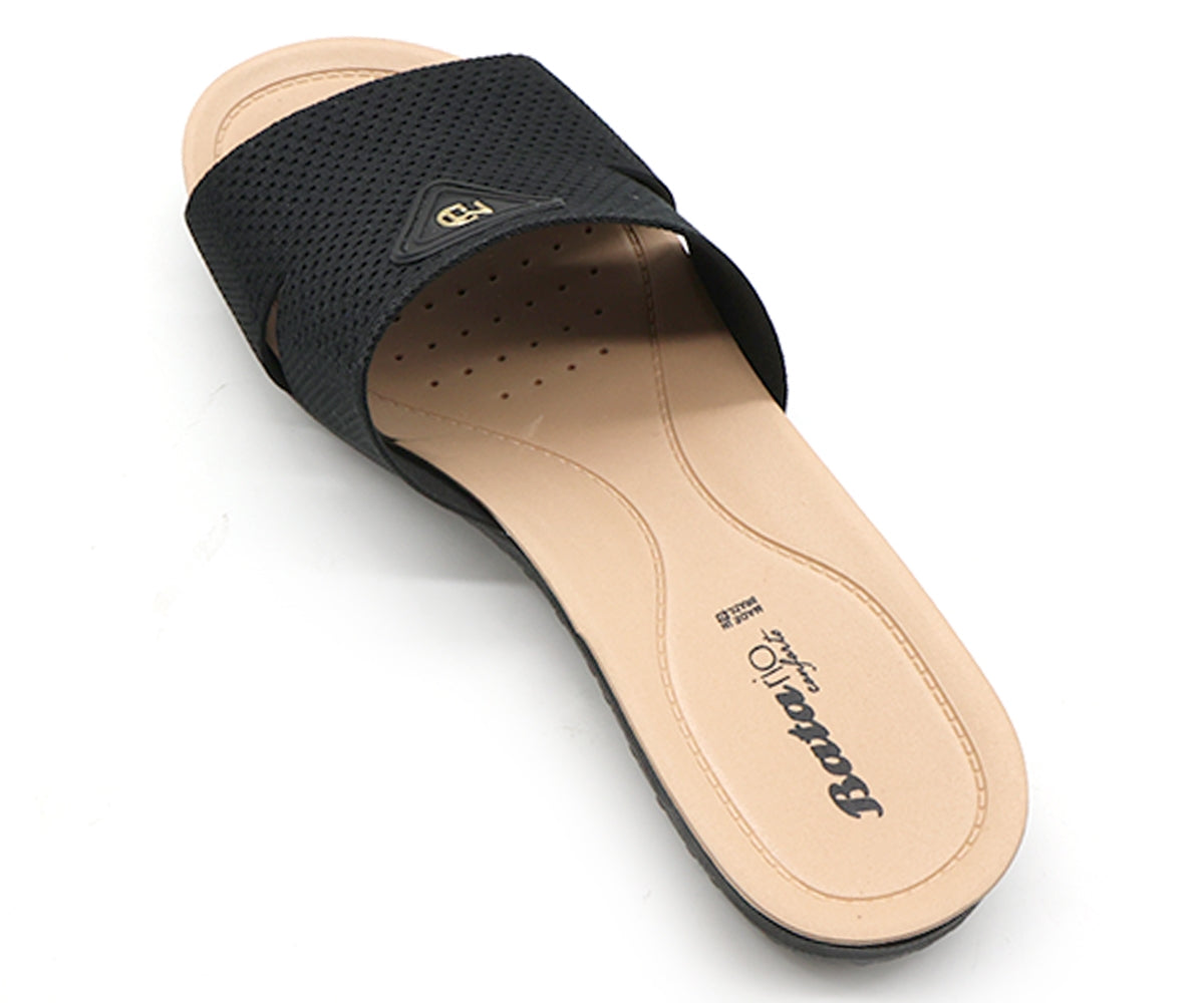 dry tech black knit slides