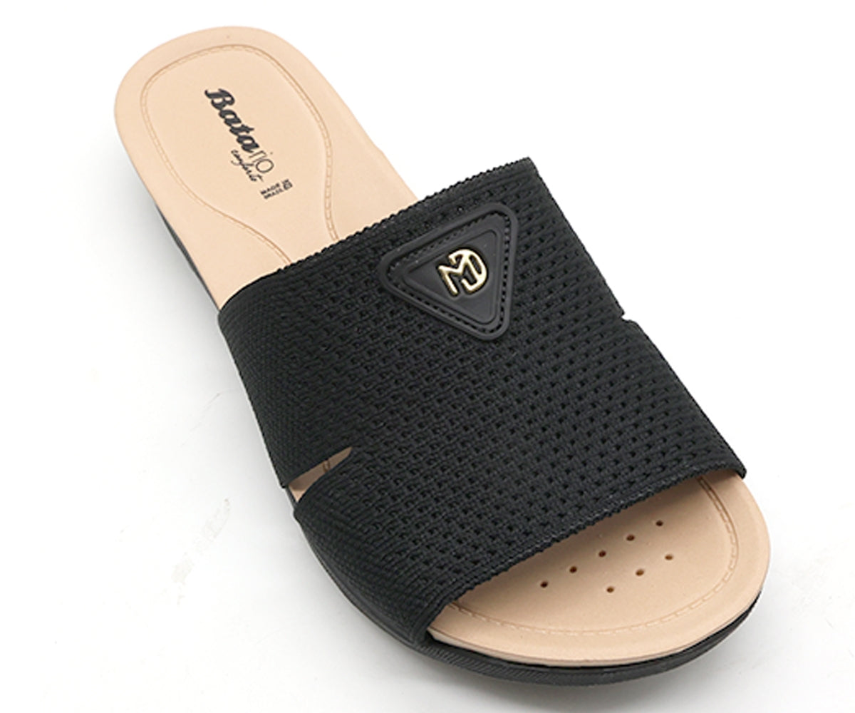 dry tech black knit slides