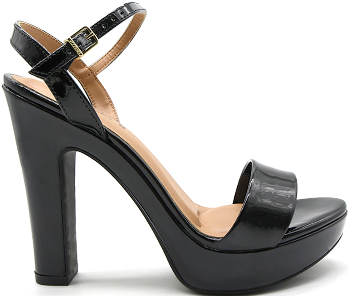 BR Black Patent Platform Sandals