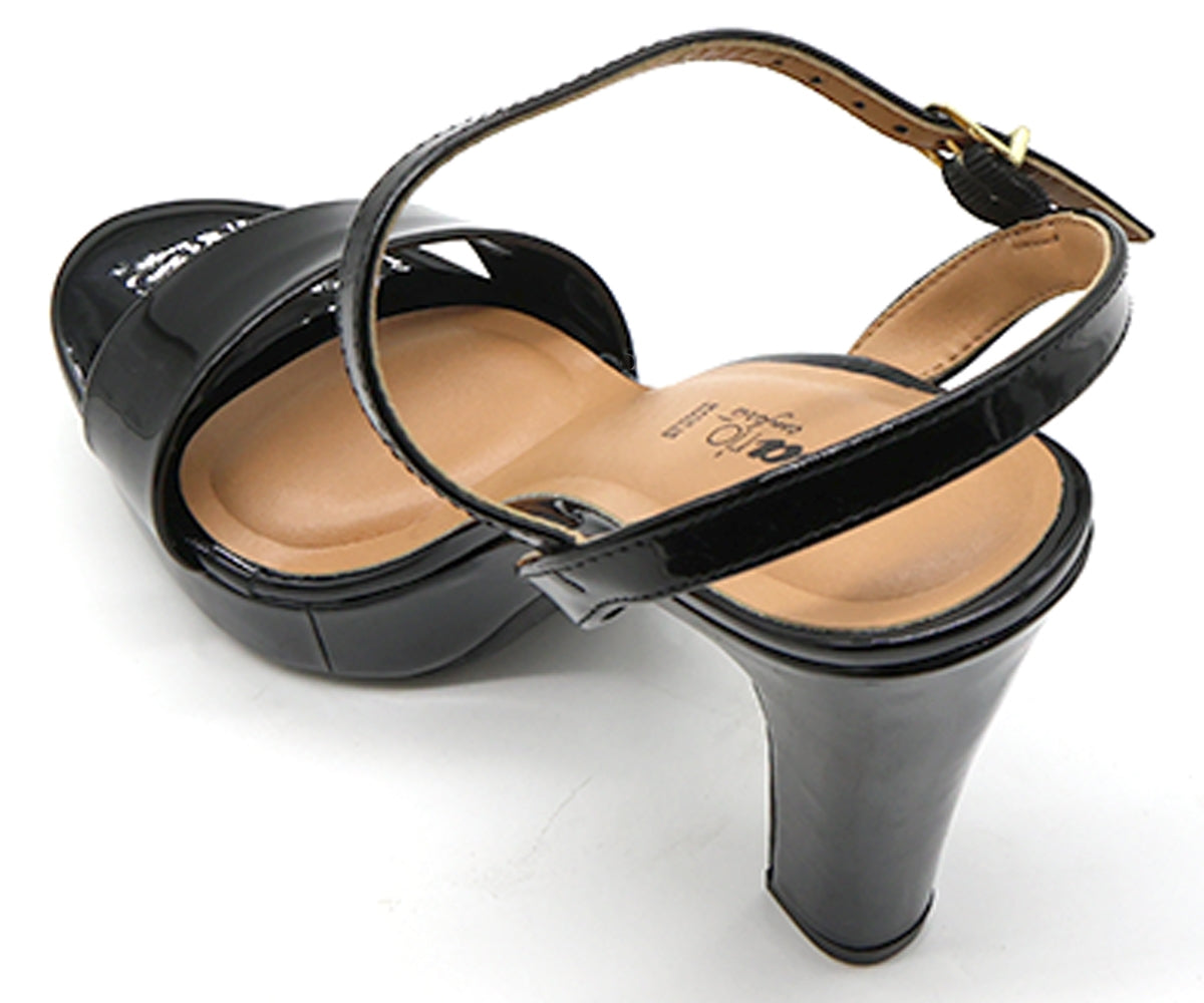 BR Black Patent Platform Sandals