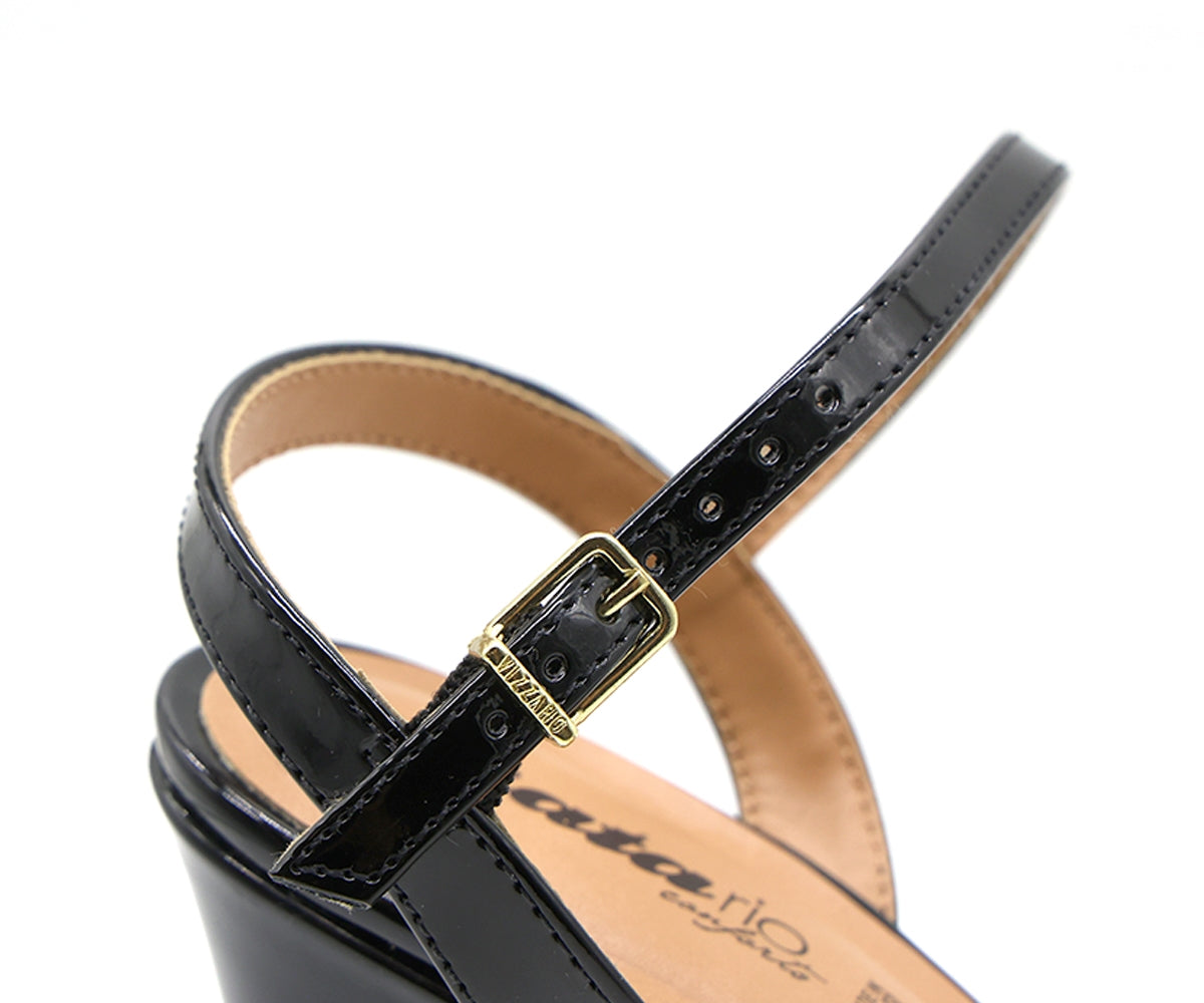BR Black Patent Platform Sandals