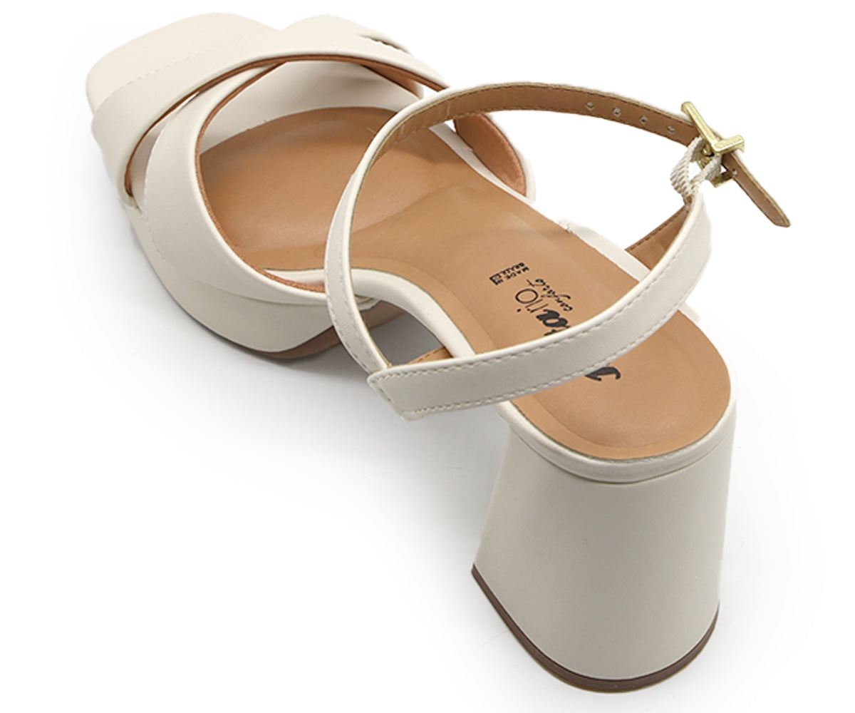 BR OFF-WHITE CROSSOVER PLATFORM SANDAL
