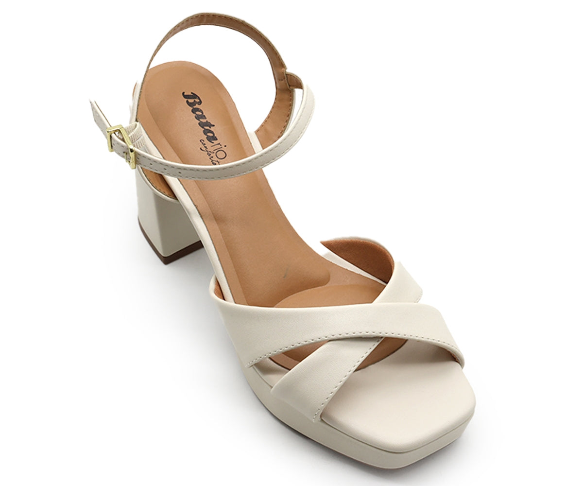 BR OFF-WHITE CROSSOVER PLATFORM SANDAL