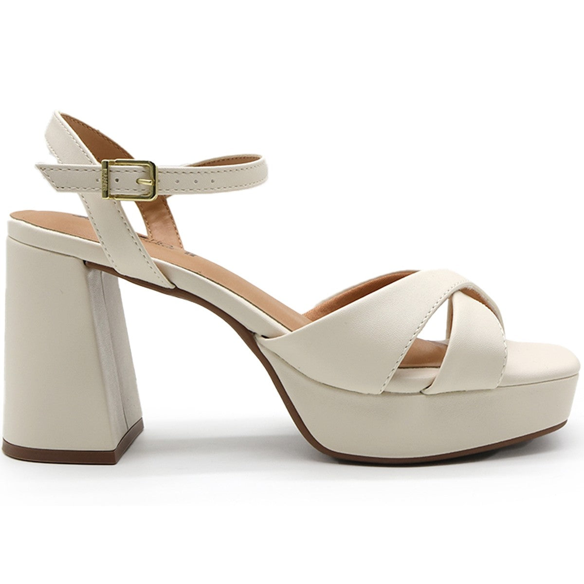 BR OFF-WHITE CROSSOVER PLATFORM SANDAL