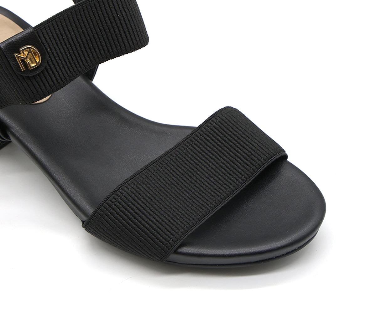 BR Black Elastic Sandal