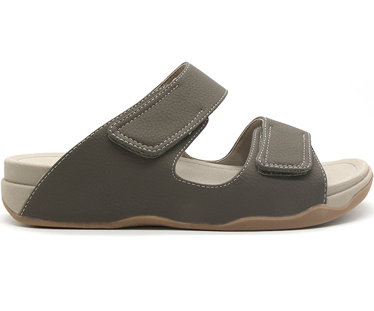 khaki urban velcro slides
