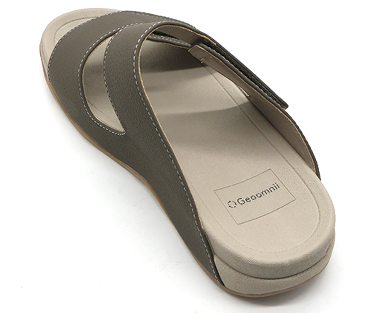 khaki urban velcro slides