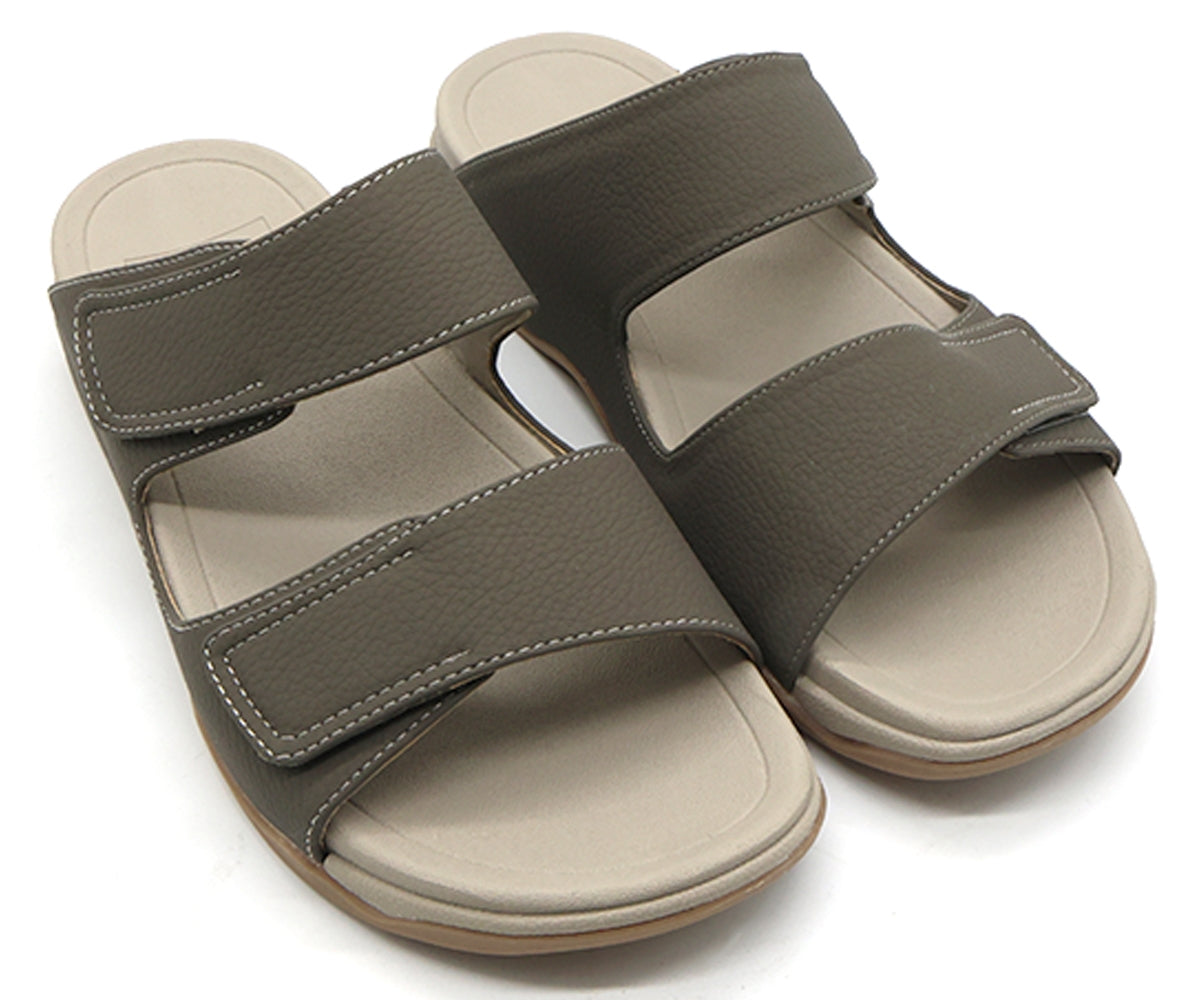 khaki urban velcro slides