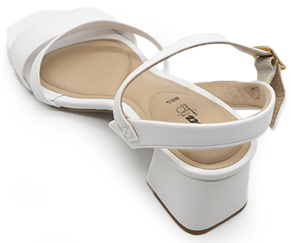 br all white block sandal