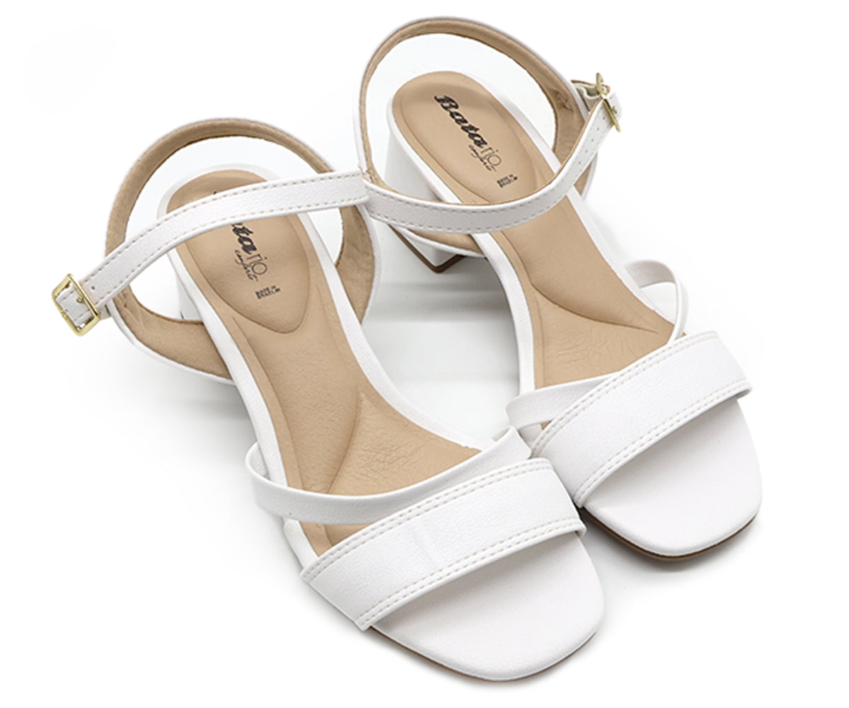 br all white block sandal