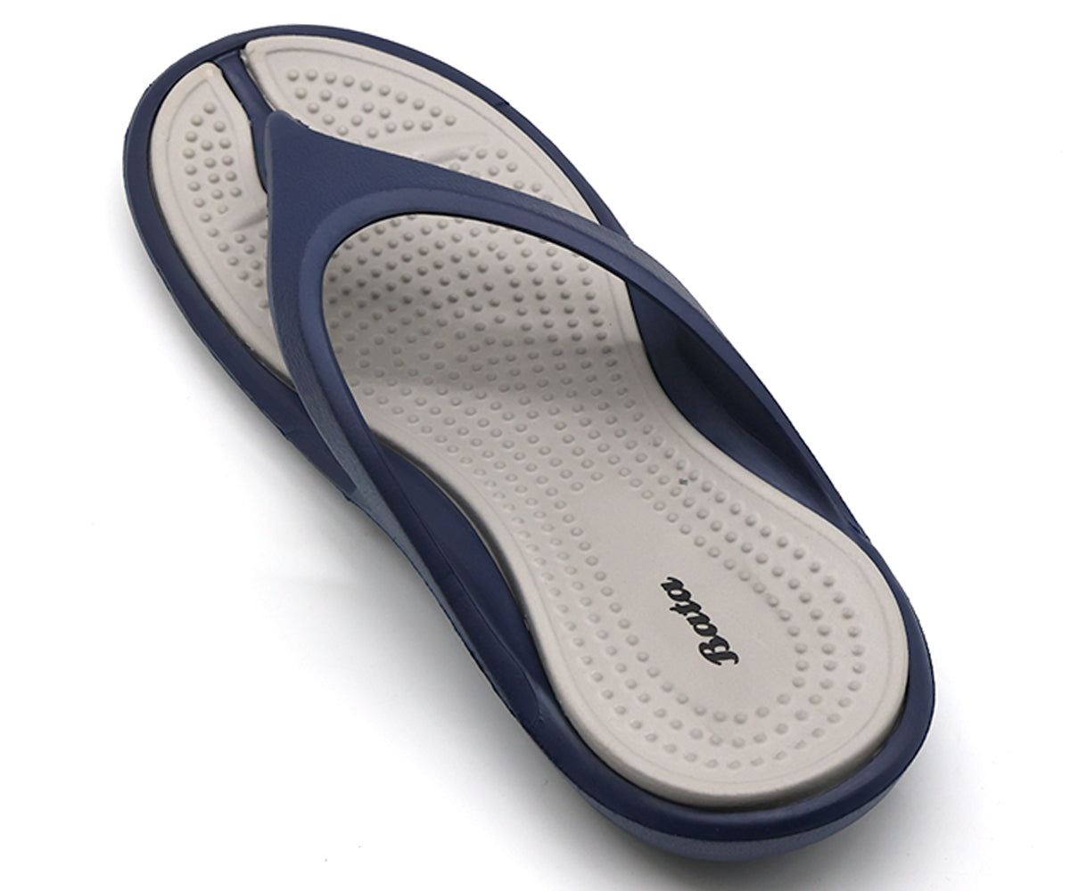 navy & grey flip flops