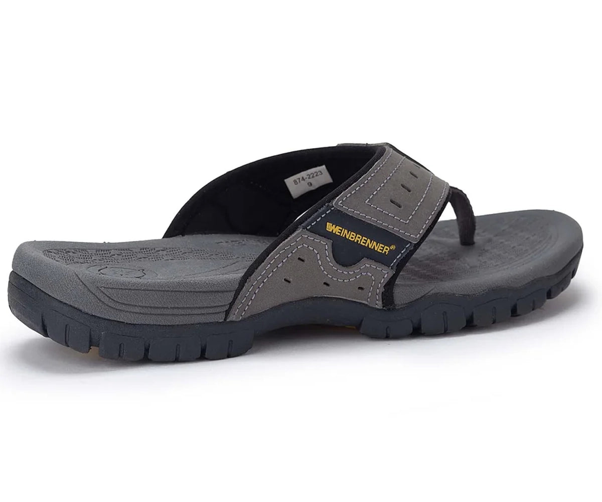 weinbrenner grey thong slides