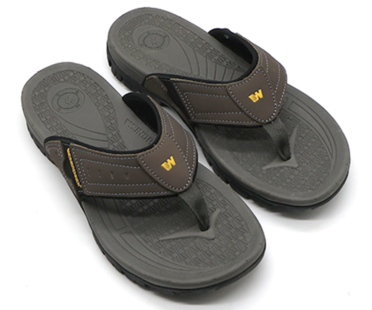 weinbrenner brown thong slides