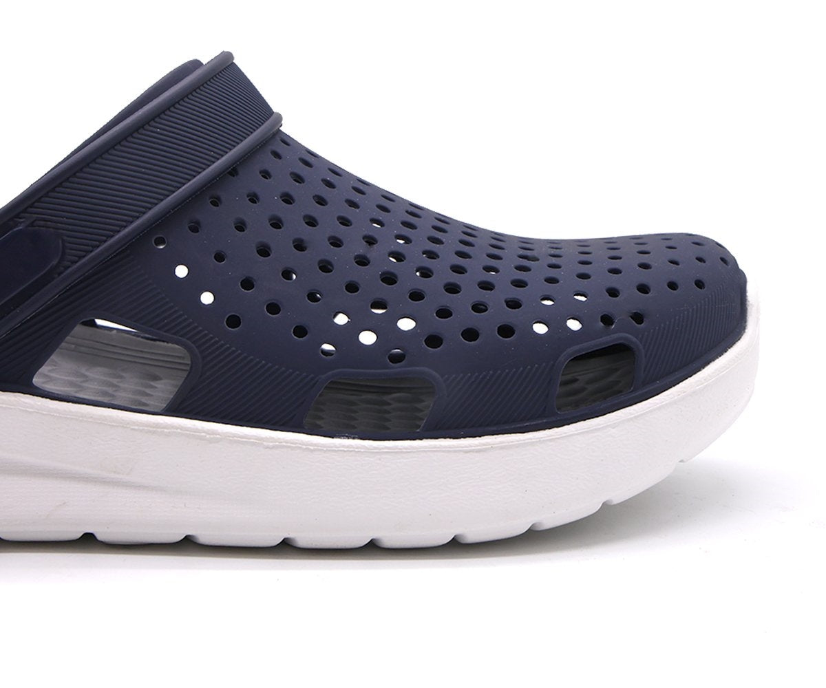navy contrast foam clogs