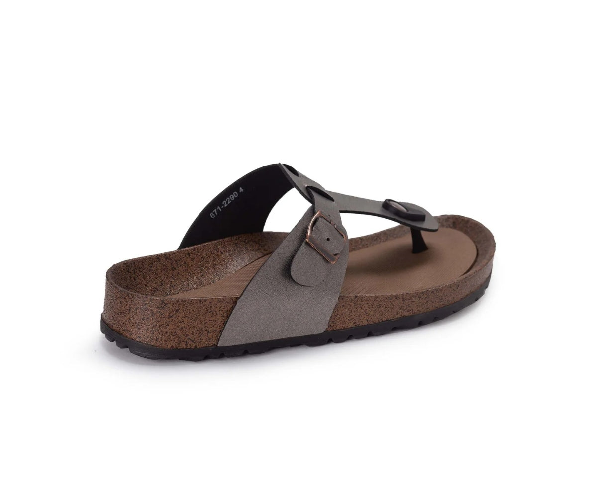 pewter thong cork slides
