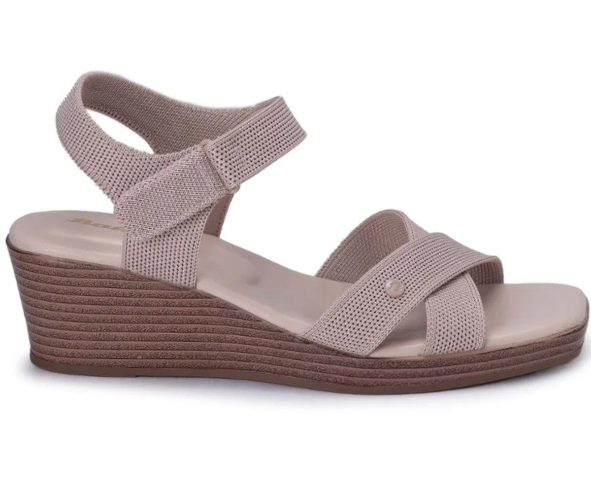 beige knit wedge sandals
