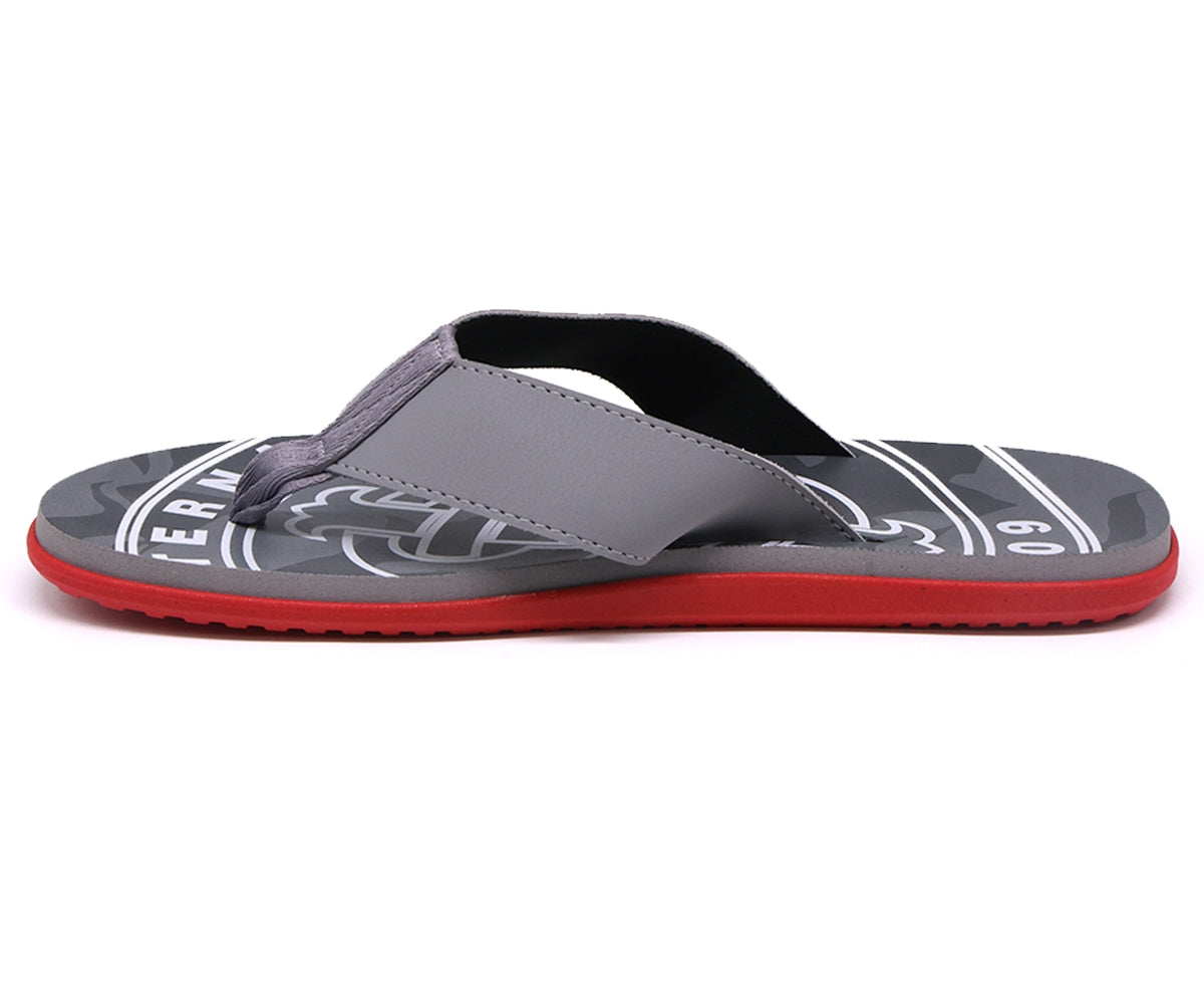 br sport  grey & red flip flops