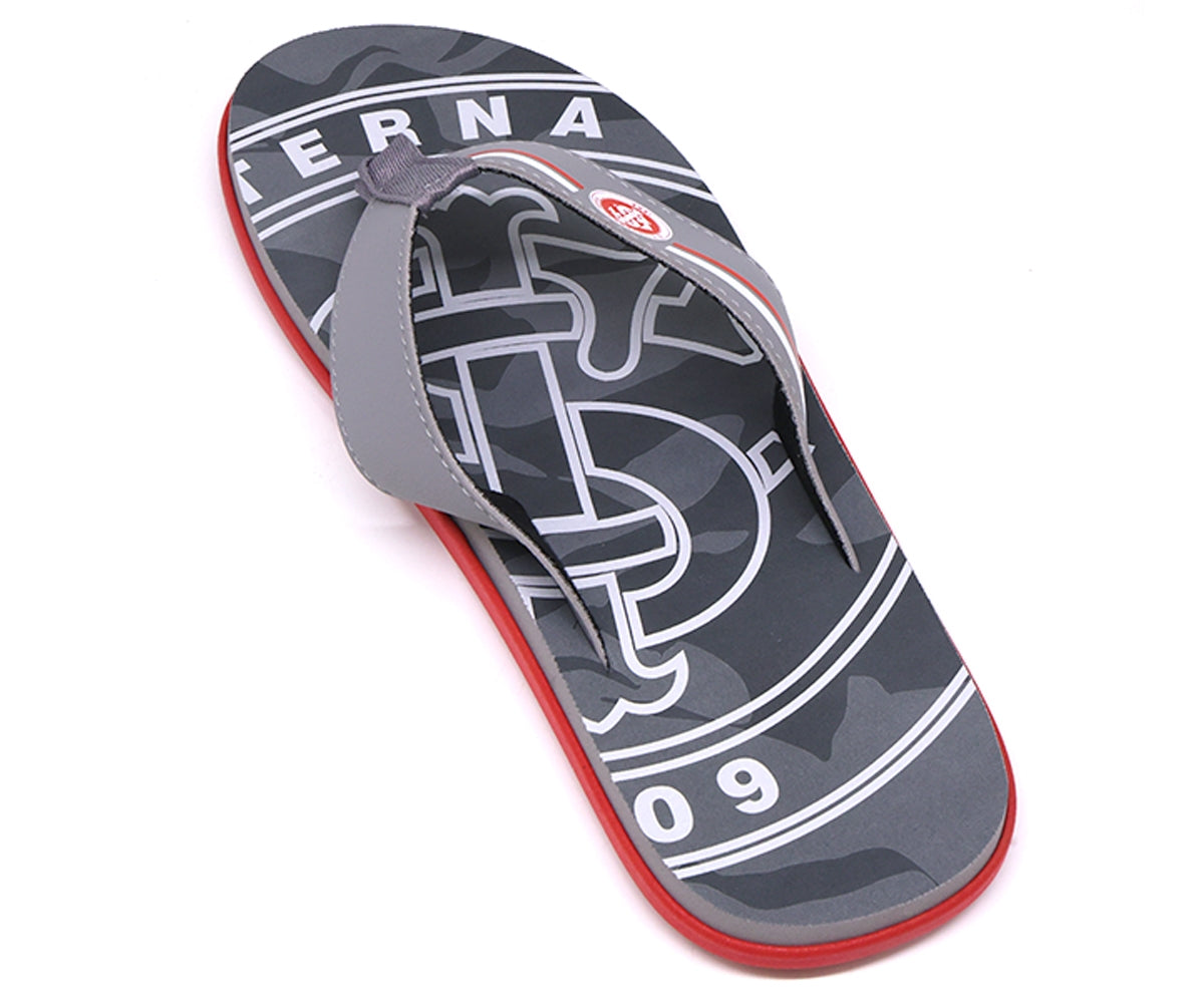 br sport  grey & red flip flops
