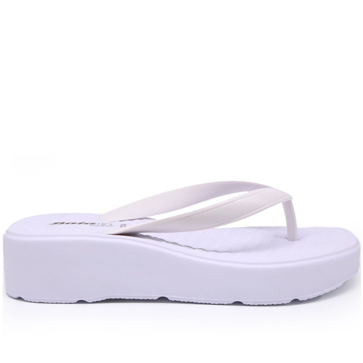 br wedge white thong slides