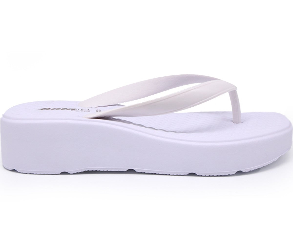 br wedge white thong slides