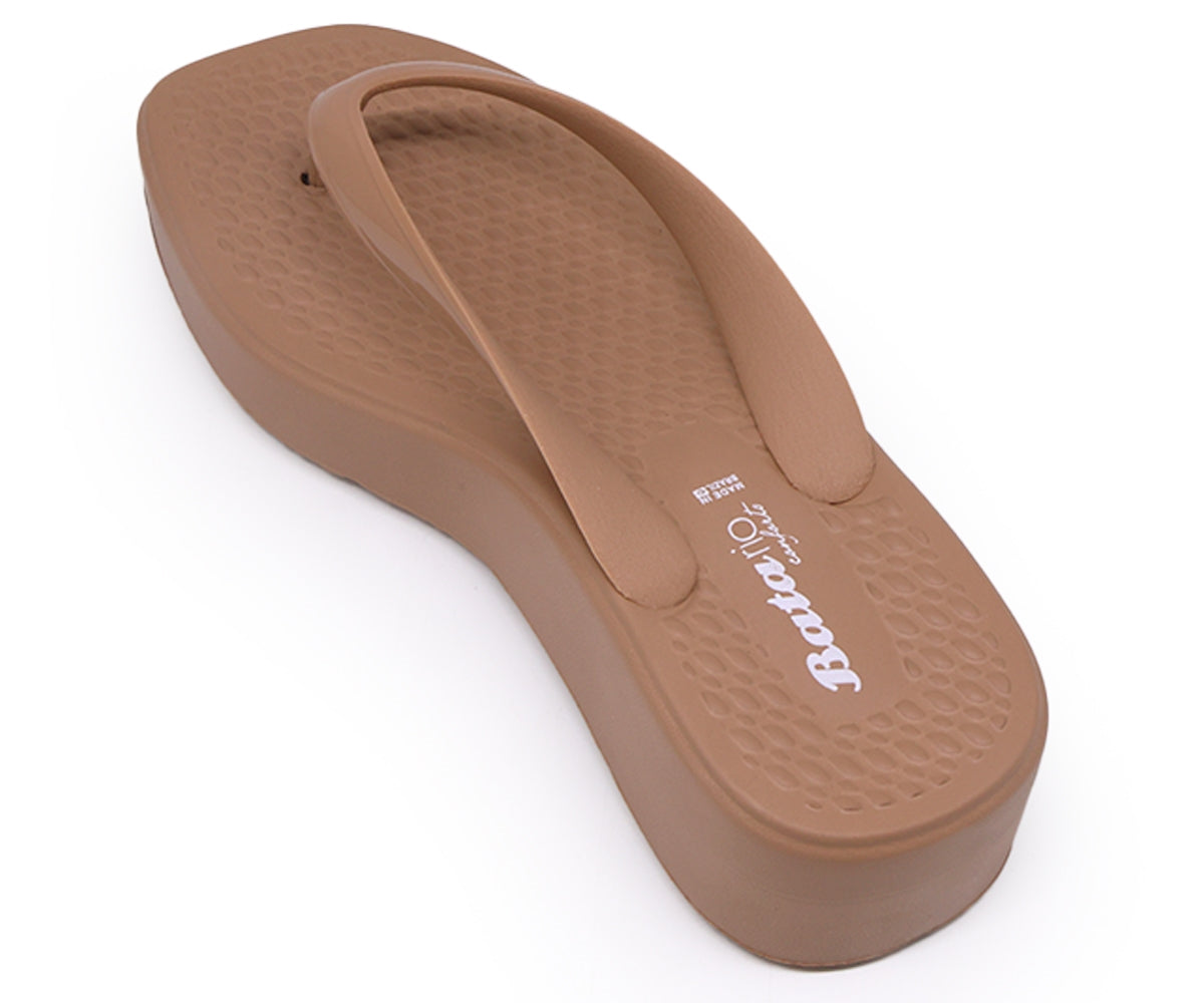 br wedge camel thong slides