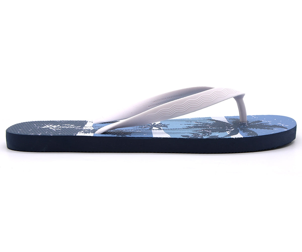 br sport white & blue flip flops