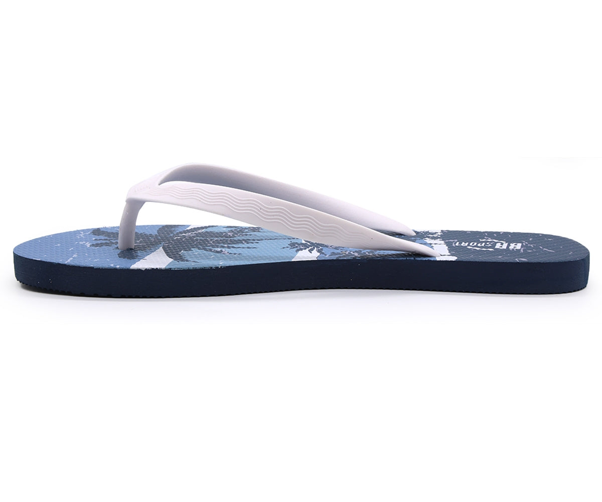 br sport white & blue flip flops