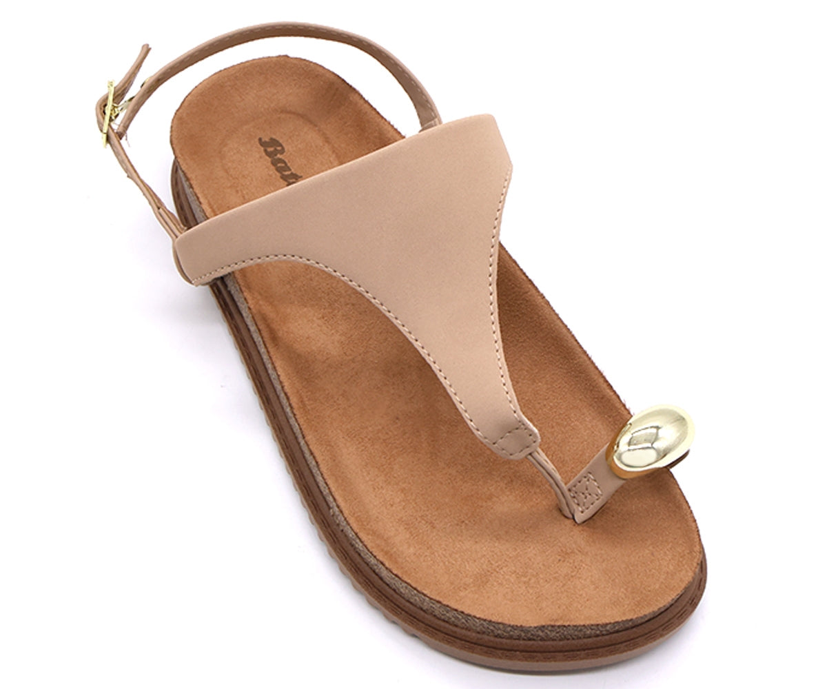 br beige toe-ring cork sandals