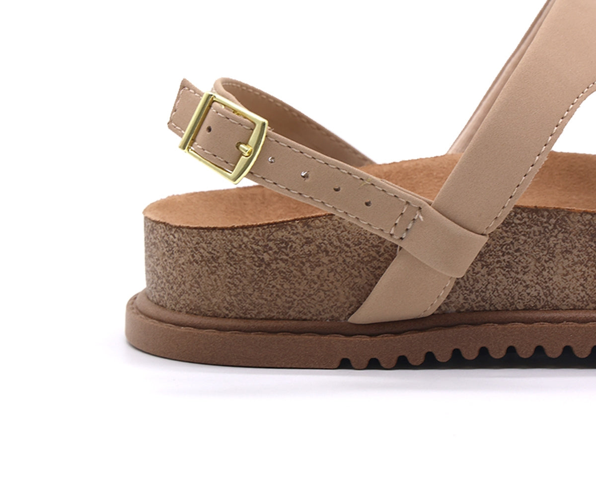 br beige toe-ring cork sandals