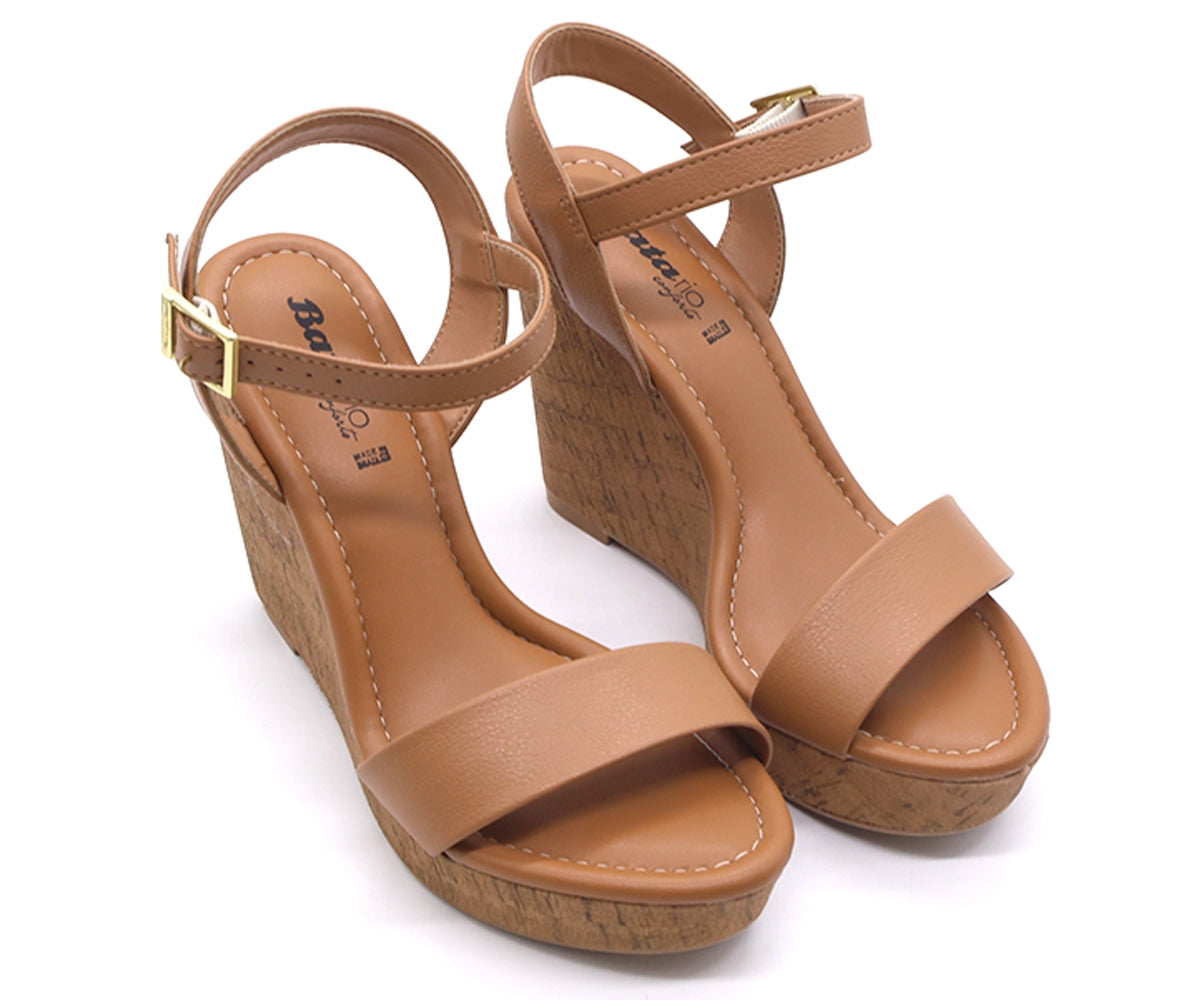 br camel cork wedge sandal