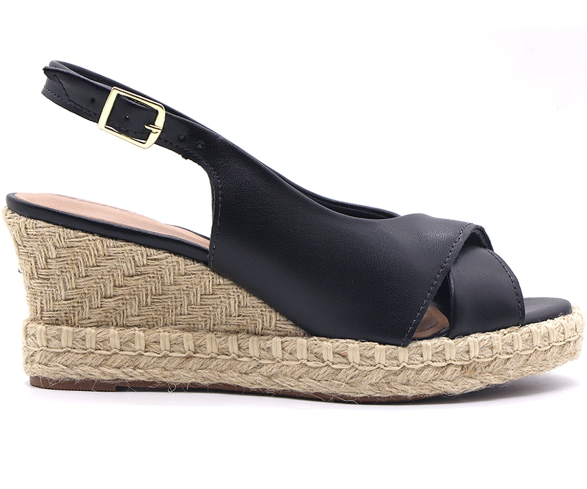 br black espadrille wedge sandal