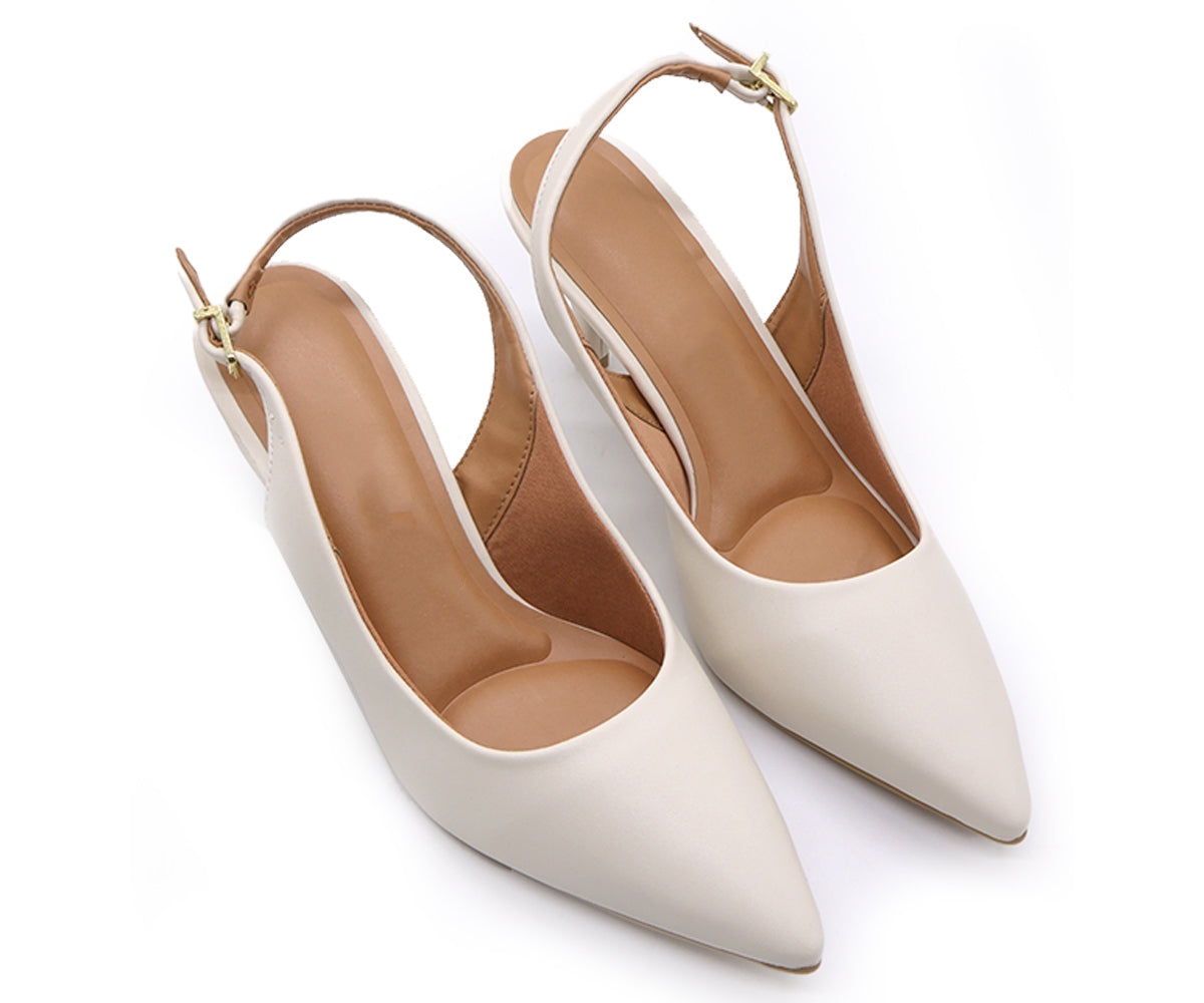 br classic mid-heel white slingback stilletos