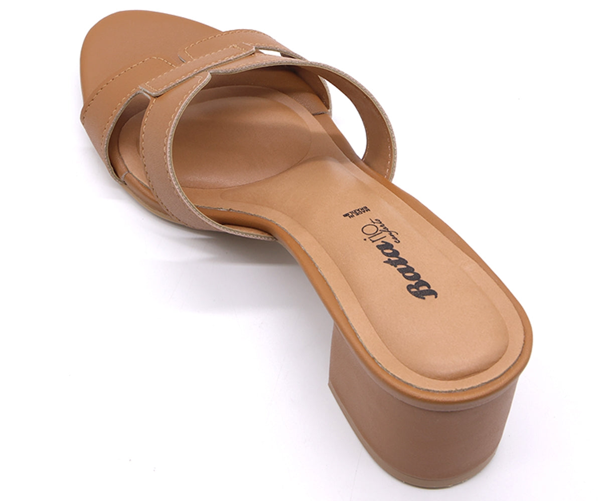 br camel cut-out mules