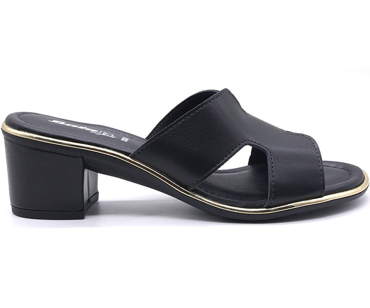 br black cut-out mules