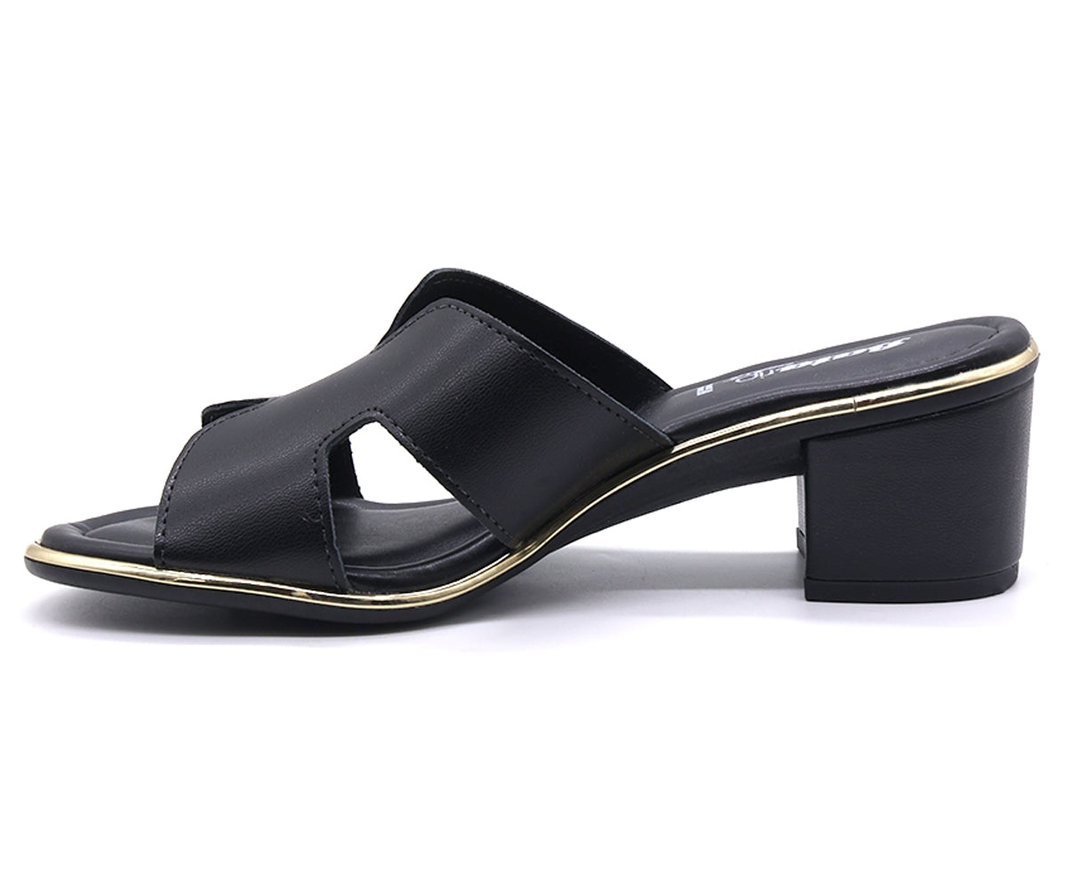 br black cut-out mules