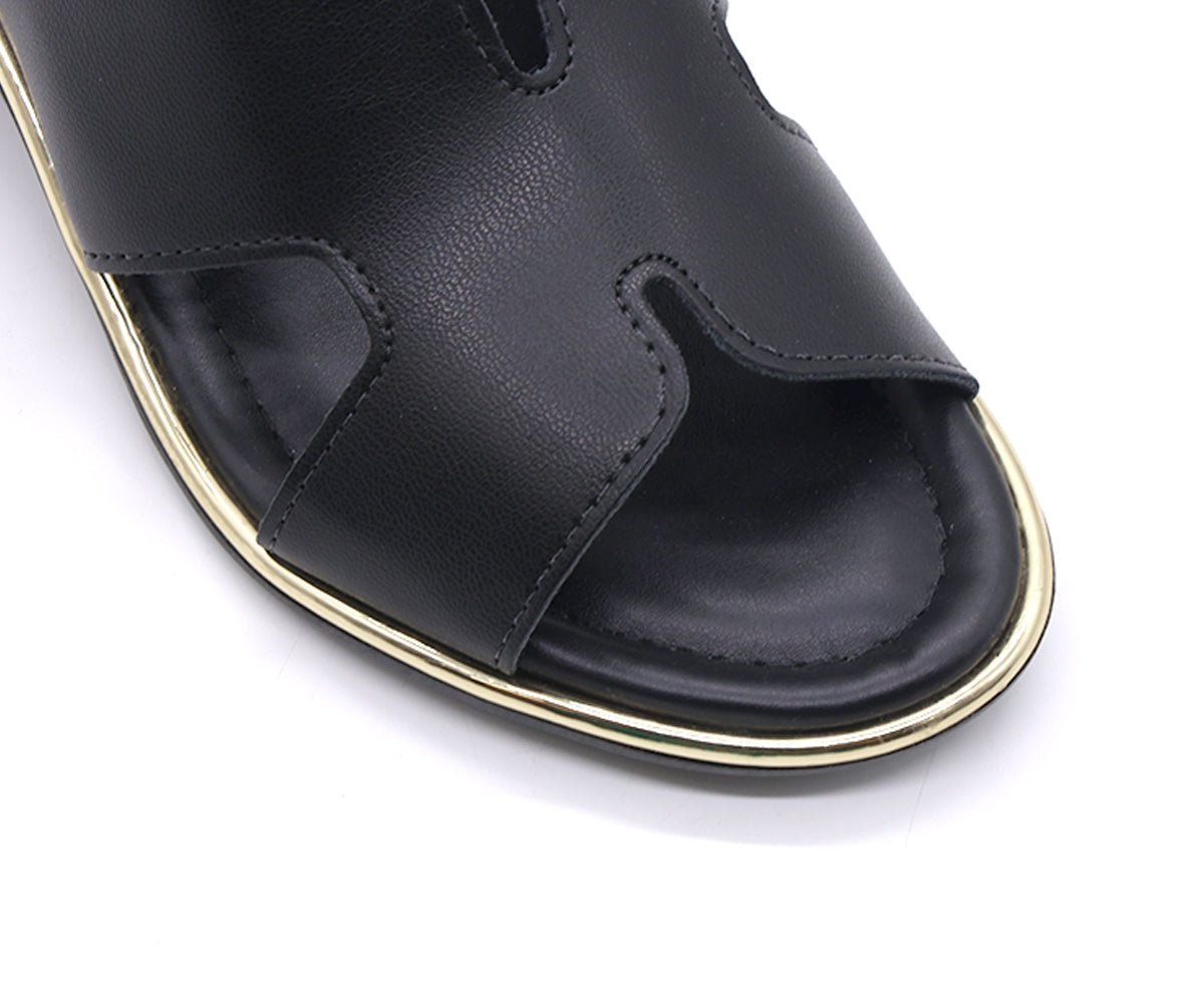 br black cut-out mules