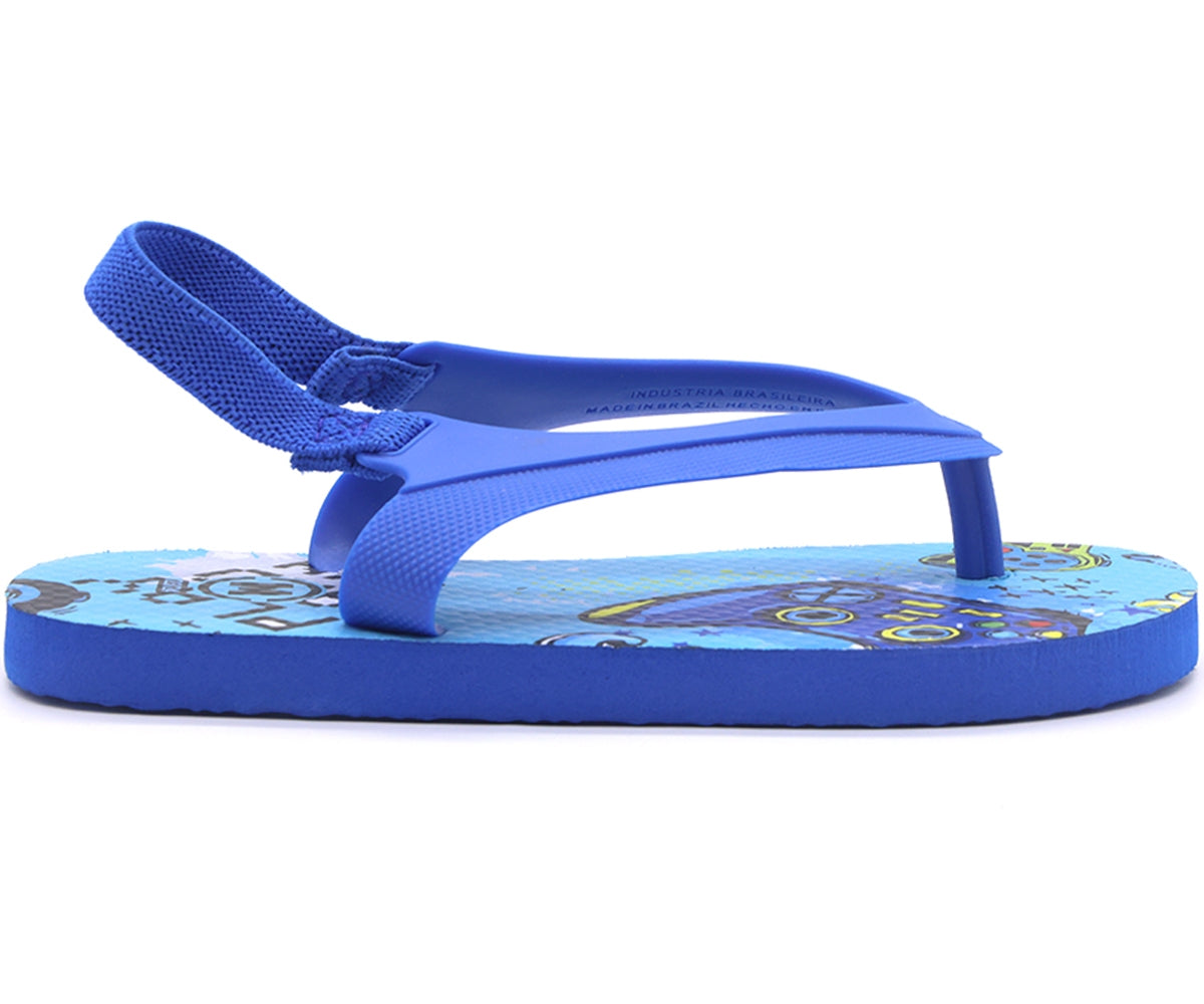 br blue printed flip flop sandal