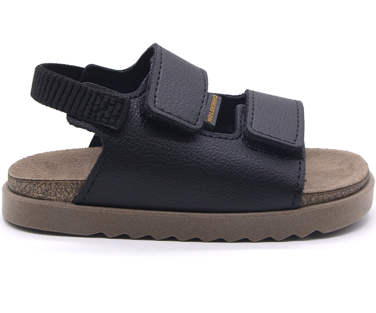 br baby black velcro cork sandal